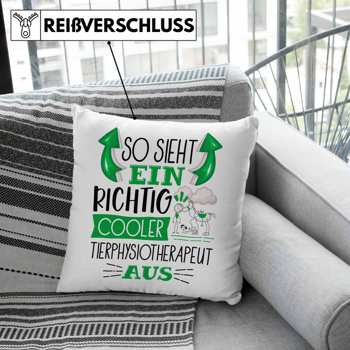 Tierphysiotherapeut Kissen mit Füllung 40x40 So Sieht Ein Richtig Cooler Tierphysiotherapeut Aus Geschenk Lustiger Spruch Geschenkidee (Grau) Grau Trendation