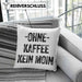 Lustige Kissen mit Füllung 40x40 Kaffeegenießer Geschenk Ohne Kaffee Kein Moin Geschenk Kaffeeliebhaber (Grau) Blau Trendation