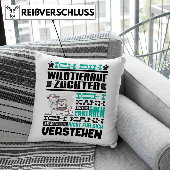 Wildtieraufzüchter Geschenk Kaffee-Kissen mit Füllung 40x40 Geschenkidee für Wildtieraufzüchter Ich Bin Wildtieraufzüchter Ich Kann Es Dir Erklären Jedoch Nicht Für Dich Verstehen Spruch Lustig (Grau) Grün Trendation