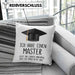 Master Bestanden Geschenk Abschluss Kissen mit Füllung 40x40 Spruch Master Graduation Bestandene Prüfung Geschenkidee (Grau) Blau Trendation