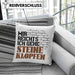 Steinmetz Kissen mit Füllung 40x40 Geschenk Spruch Geschenkidee Mir Reichts Ich Gehe Steine Klopfen (Grau) Rosa Trendation