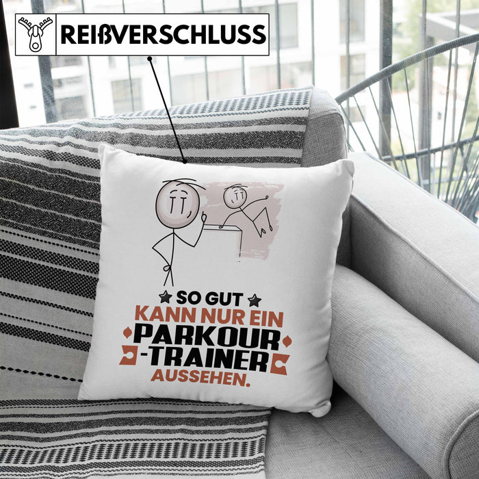 Parkour-Trainer Geschenk Kissen mit Füllung 40x40 So Gut Kann Nur Ein Parkour-Trainer Aussehen Geschenkidee (Grau) Blau Trendation