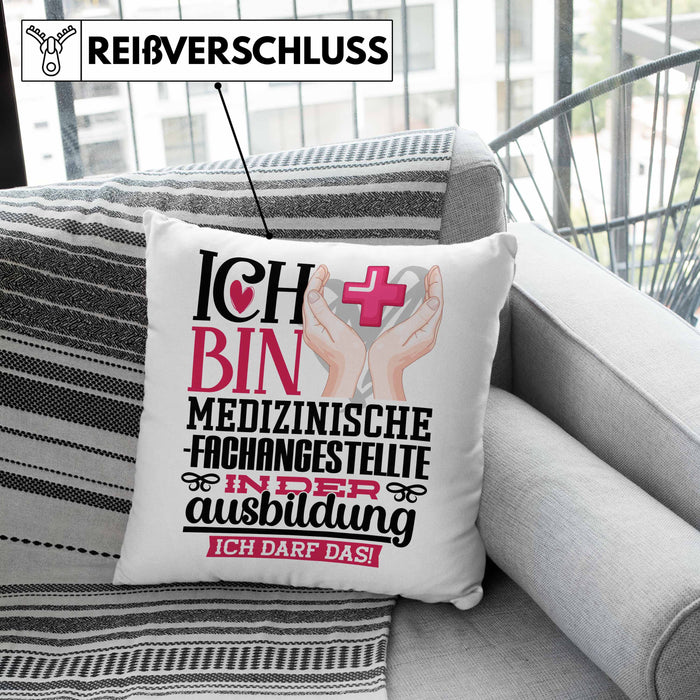 Medizinische Fachangestellte Ausbildung Start Geschenk Kissen mit Füllung 40x40 Ich Bin Medizinische Fachangestellte In Der Ausbildung Ich Darf Das Geschenkidee (Grau) Grau Trendation