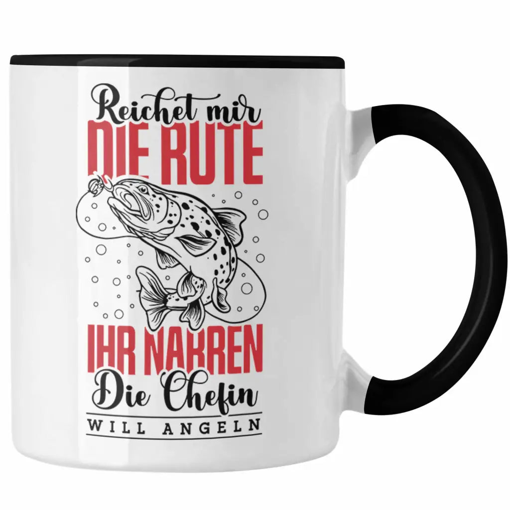 Anglerin Frauen Tasse Geschenk Spruch Lustig Die Chefin Will Angeln