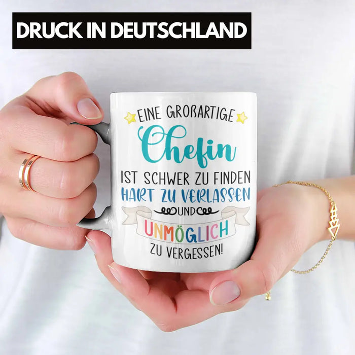 Chefin Abschied Abschiedsgeschenk Chefinnen Tasse mit Spruch ...