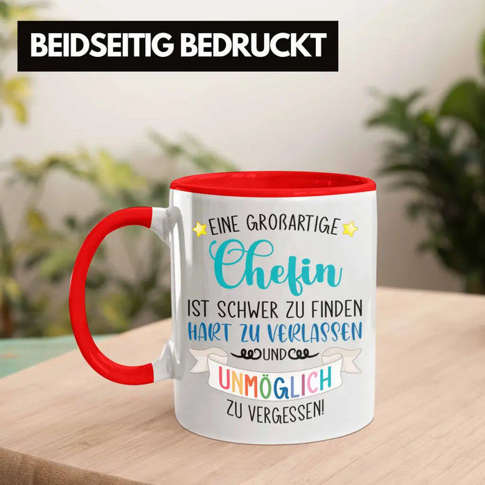 Chefin Abschied Abschiedsgeschenk Chefinnen Tasse mit Spruch ...
