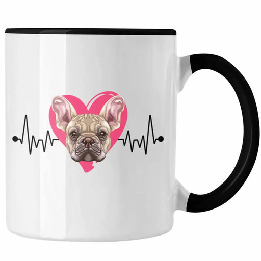 Französische Bulldogge Besitzer Tasse Geschenk Lustiger Spruch Geschenkidee Herzschlag Französische Bulldogge Trendation