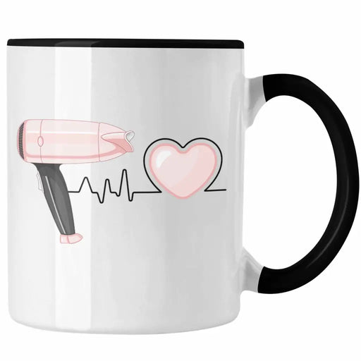 Friseur Tasse Geschenk Friseurin Geschenkidee Herzschlag Barber Fähn Hairstylistin Haare Frisör Trendation