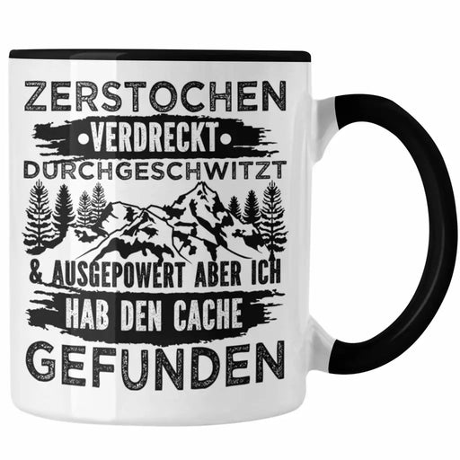 Geocaching Tasse Geschenk Nur Noch Einen GPS-Schnitzeljag Geschenkidee Pfadfinder Geburtstag Geocacher Ausgepowert Trendation