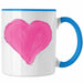 Herz Tasse Valentinstag Kaffeetasse Geschenk für Sie Ihn Liebe Grafik Paare Freund Freundin Blau Trendation