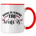 Home Is Where The Wine Is Lustige Tasse Spruch Geschenkidee Frauen Wein-Liebhaber Rot Trendation