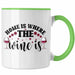 Home Is Where The Wine Is Lustige Tasse Spruch Geschenkidee Frauen Wein-Liebhaber Grün Trendation