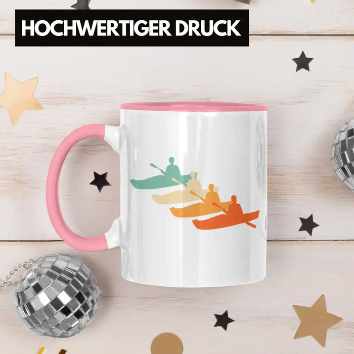 Kajak Tasse Geschenk Kajak-Fahrer Geschenkidee Retro Geburtstag Überraschung Rosa Trendation