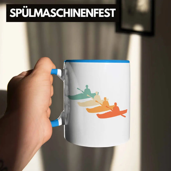 Kajak Tasse Geschenk Kajak-Fahrer Geschenkidee Retro Geburtstag Überraschung Blau Trendation