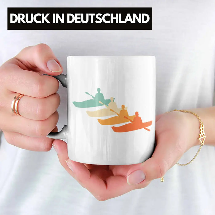 Kajak Tasse Geschenk Kajak-Fahrer Geschenkidee Retro Geburtstag Überraschung Weiß Trendation