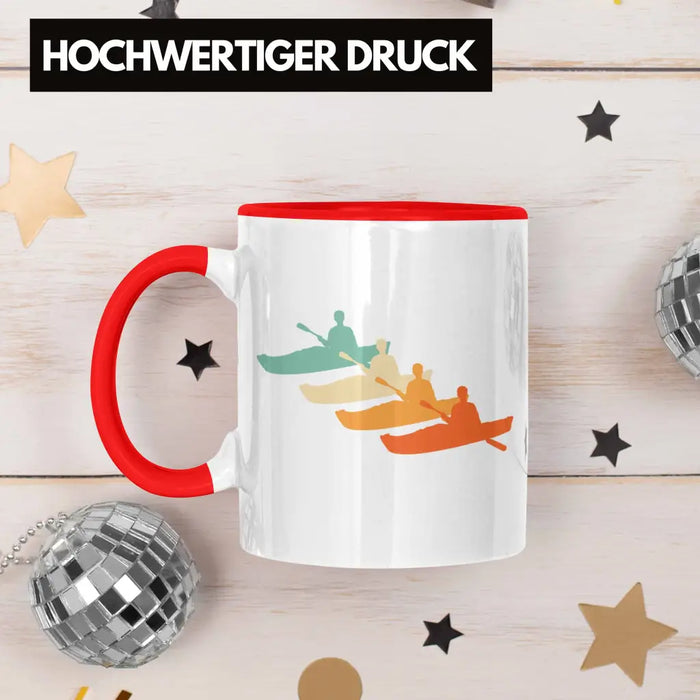 Kajak Tasse Geschenk Kajak-Fahrer Geschenkidee Retro Geburtstag Überraschung Rot Trendation