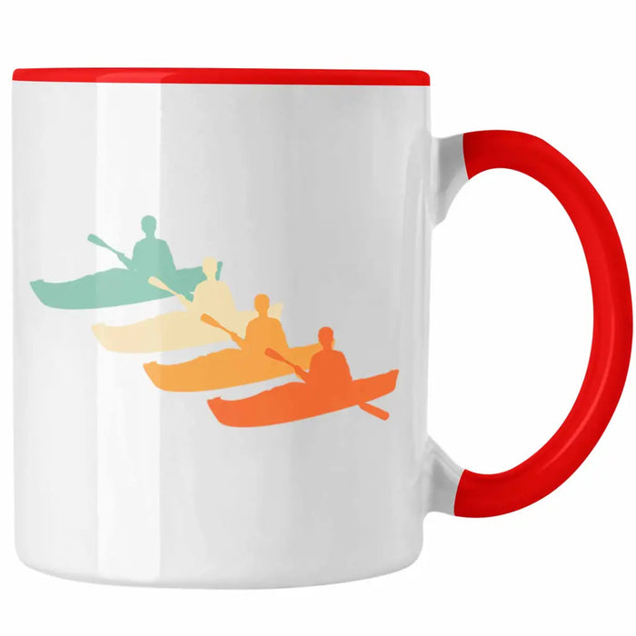 Kajak Tasse Geschenk Kajak-Fahrer Geschenkidee Retro Geburtstag Überraschung Rot Trendation