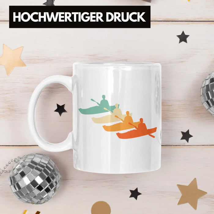Kajak Tasse Geschenk Kajak-Fahrer Geschenkidee Retro Geburtstag Überraschung Weiß Trendation