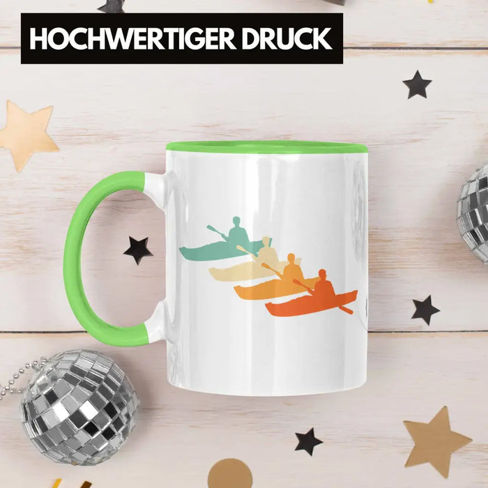 Kajak Tasse Geschenk Kajak-Fahrer Geschenkidee Retro Geburtstag Überraschung Grün Trendation