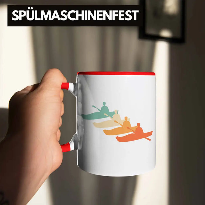 Kajak Tasse Geschenk Kajak-Fahrer Geschenkidee Retro Geburtstag Überraschung Rot Trendation