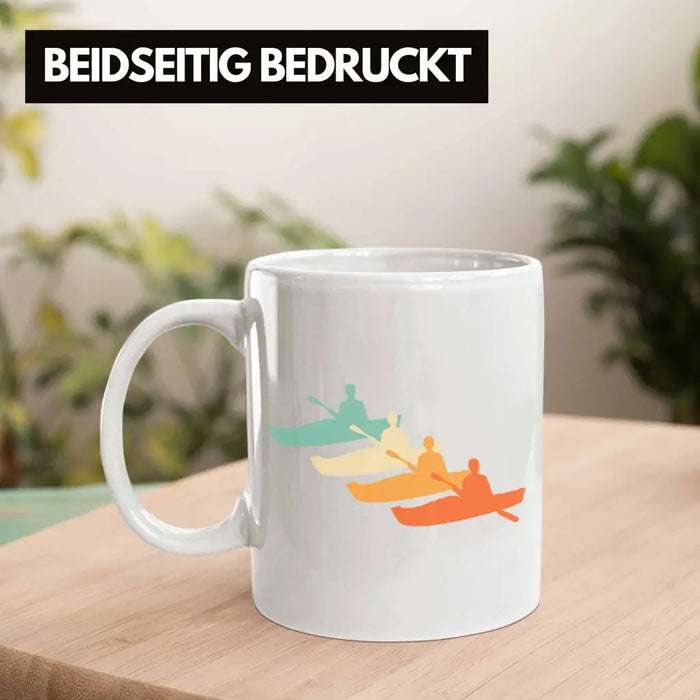Kajak Tasse Geschenk Kajak-Fahrer Geschenkidee Retro Geburtstag Überraschung Weiß Trendation