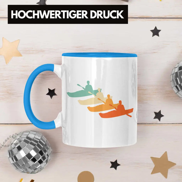 Kajak Tasse Geschenk Kajak-Fahrer Geschenkidee Retro Geburtstag Überraschung Blau Trendation