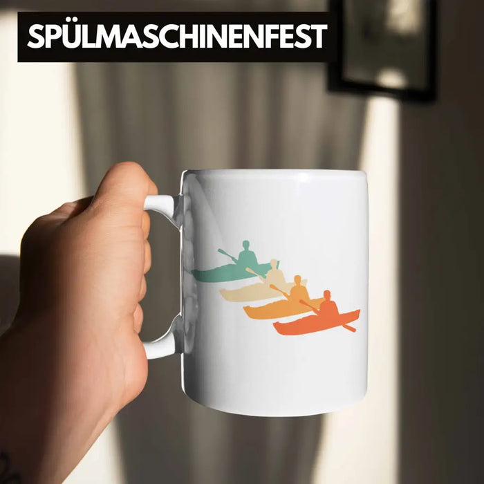 Kajak Tasse Geschenk Kajak-Fahrer Geschenkidee Retro Geburtstag Überraschung Weiß Trendation