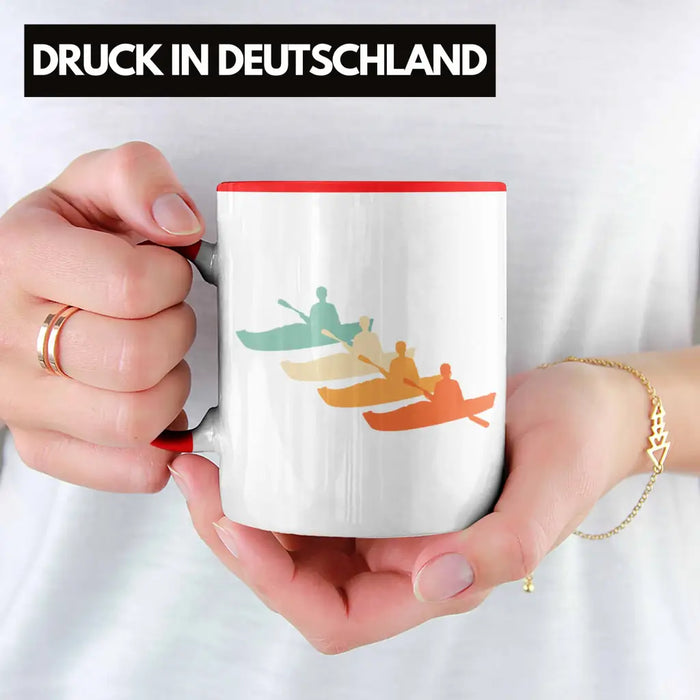 Kajak Tasse Geschenk Kajak-Fahrer Geschenkidee Retro Geburtstag Überraschung Rot Trendation