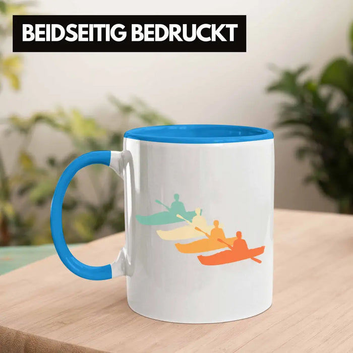 Kajak Tasse Geschenk Kajak-Fahrer Geschenkidee Retro Geburtstag Überraschung Blau Trendation