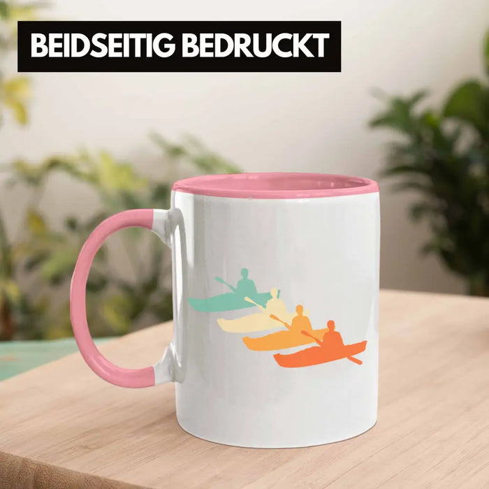 Kajak Tasse Geschenk Kajak-Fahrer Geschenkidee Retro Geburtstag Überraschung Rosa Trendation