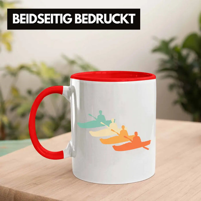 Kajak Tasse Geschenk Kajak-Fahrer Geschenkidee Retro Geburtstag Überraschung Rot Trendation
