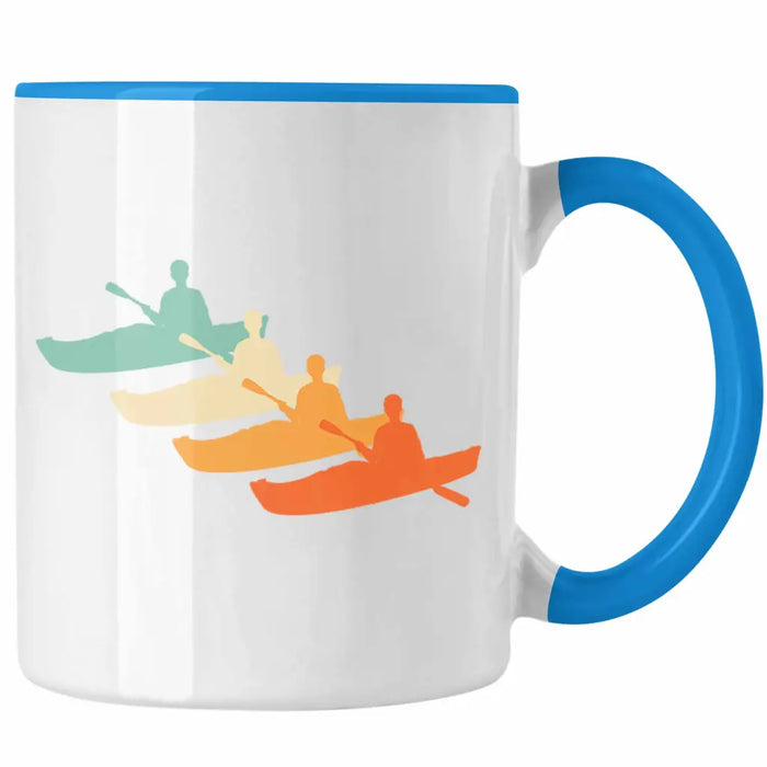 Kajak Tasse Geschenk Kajak-Fahrer Geschenkidee Retro Geburtstag Überraschung Blau Trendation