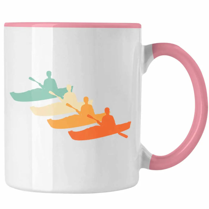 Kajak Tasse Geschenk Kajak-Fahrer Geschenkidee Retro Geburtstag Überraschung Rosa Trendation