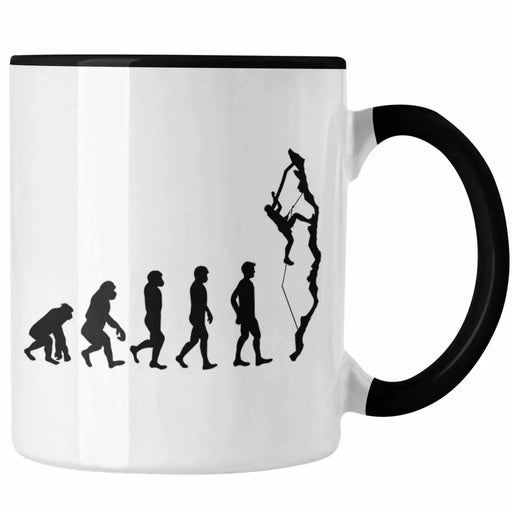 Klettern Tasse Geschenk für Kletterer Grafik Evolution Outdoor Klettern Sport Trendation