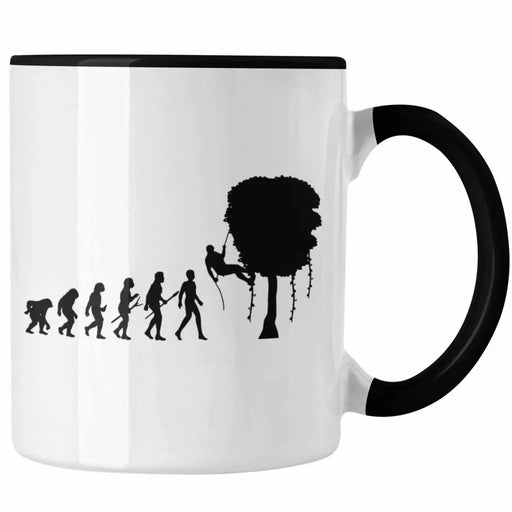 Klettern Tasse Geschenk für Kletterer Grafik Evolution Outdoor Klettern Sport Baum Trendation