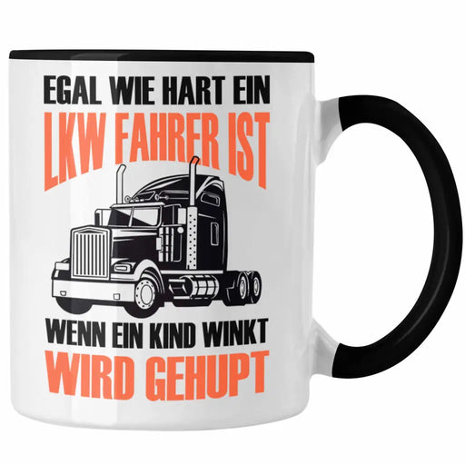 Lustige LKW-Fahrer Tasse Geschenk für Truckliebhaber Wenn Ein Kind WInkt Wird Gehupt Trendation