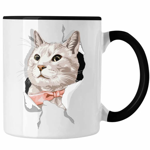 Lustige Katzen Tasse Geschenk Katzenbesitzerin 3D Katzengrafik Geschenkidee Trendation