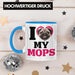 Mops Besitzerin Tasse Geschenk Lustiger Spruch Geschenkidee I Love My Mops Blau Trendation