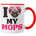 Mops Besitzerin Tasse Geschenk Lustiger Spruch Geschenkidee I Love My Mops Rot Trendation