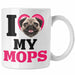 Mops Besitzerin Tasse Geschenk Lustiger Spruch Geschenkidee I Love My Mops Weiß Trendation
