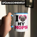 Mops Besitzerin Tasse Geschenk Lustiger Spruch Geschenkidee I Love My Mops Blau Trendation