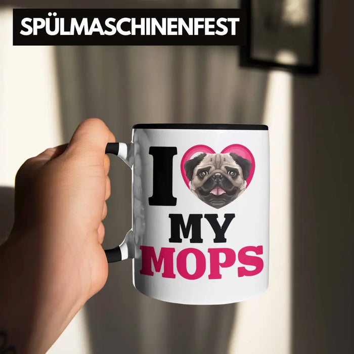 Mops Besitzerin Tasse Geschenk Lustiger Spruch Geschenkidee I Love My Mops Trendation