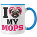 Mops Besitzerin Tasse Geschenk Lustiger Spruch Geschenkidee I Love My Mops Blau Trendation