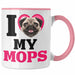 Mops Besitzerin Tasse Geschenk Lustiger Spruch Geschenkidee I Love My Mops Rosa Trendation