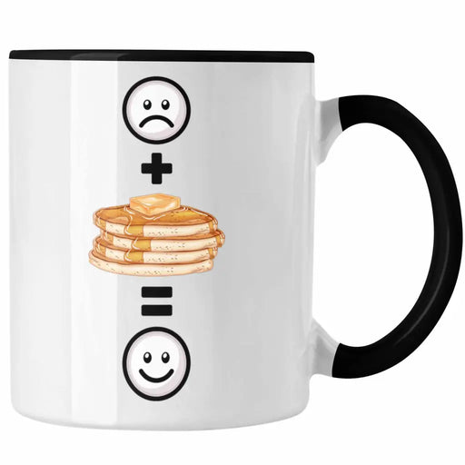 Pfannkuchen Pancaked Tasse Geschenk für Pfannkuchen-Liebhaber Lustige Geschenkidee :( + Pfannkuchen = :) Geburtstag Trendation