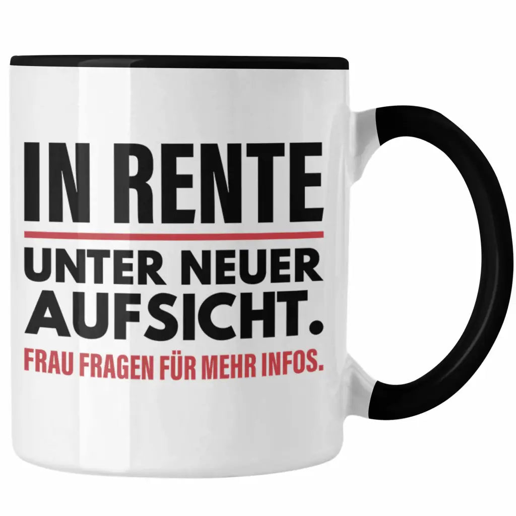 Lustige Rente Geschenke 2025 – Kaffeetasse Mit Spruch Für Rentner, Kollegen, Papa Oder Lehrer, 450 Ml, Schwarz