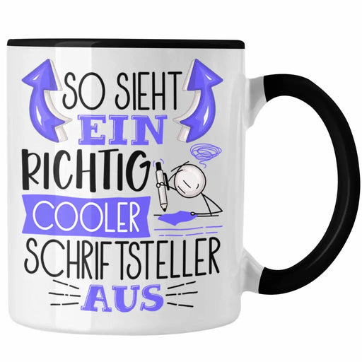 Schriftsteller Autor Tasse Geschenk So Sieht Ein RIchtig Cooler Schriftsteller Autor Aus Geschenkidee Lustiger Spruch Geburtstag Becher Kaffeetasse Trendation