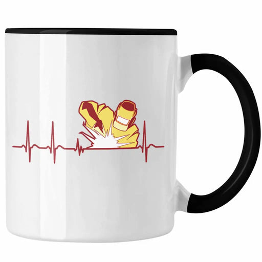 Schweißen Tasse Geschenk Schmied Schweißer Geschenkidee Grafik Herzschlag Metallbauer Trendation
