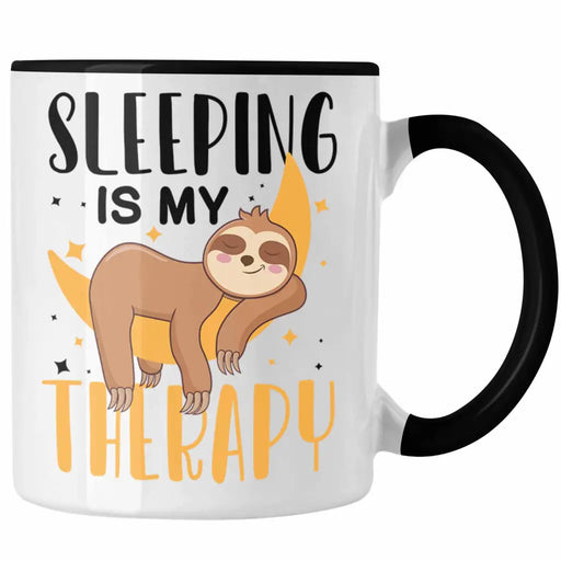 Sleeping Is My Therapy Faultier Tasse Geschenk für Schlafmützen Spruch Frauen Mädchen Lustig Geburtstag Trendation