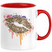 Leoparden Lippen Tasse Geschenk Cool Lips Kiss Leopardenmuster Kaffee-Tasse Geschenkidee Rot Trendation